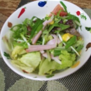 ☆焼きベーコンコーン水菜サラダ☆
